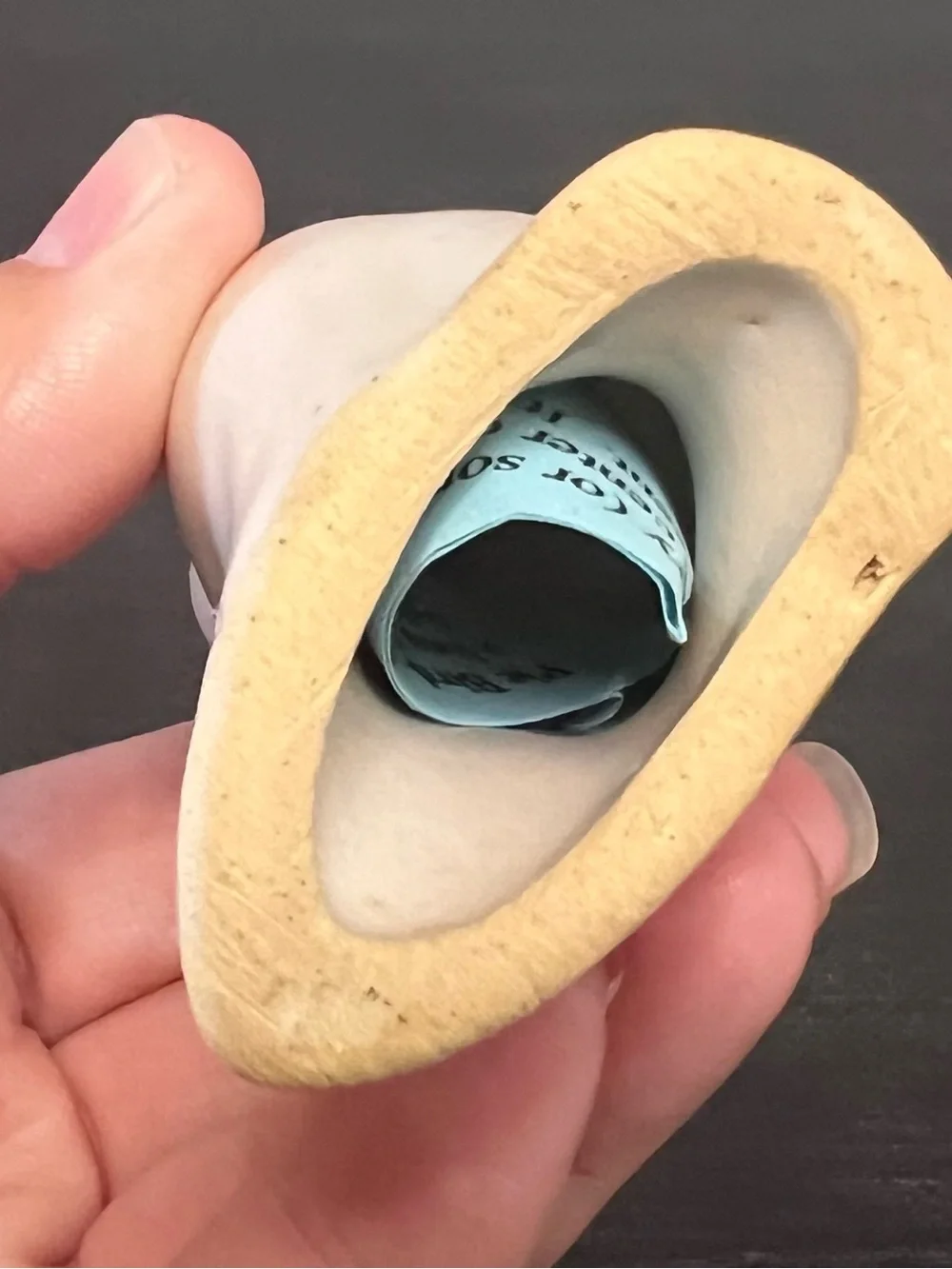 VTG Cream Ceramic Pie Bird Vent Funnel Kitchenalia W/ Original Insert 3.25”